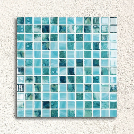 Nature Sky 31.7 x 31.7cm blue glass mosaic tile face