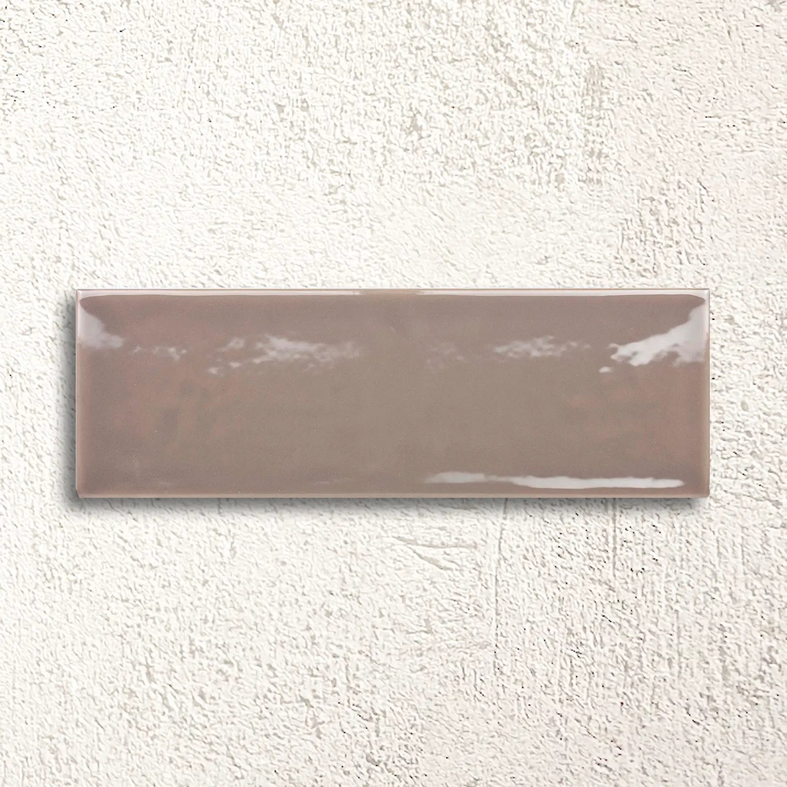 Aria Dark Brown Gloss 10 x 30cm glazed ceramic metro tile face