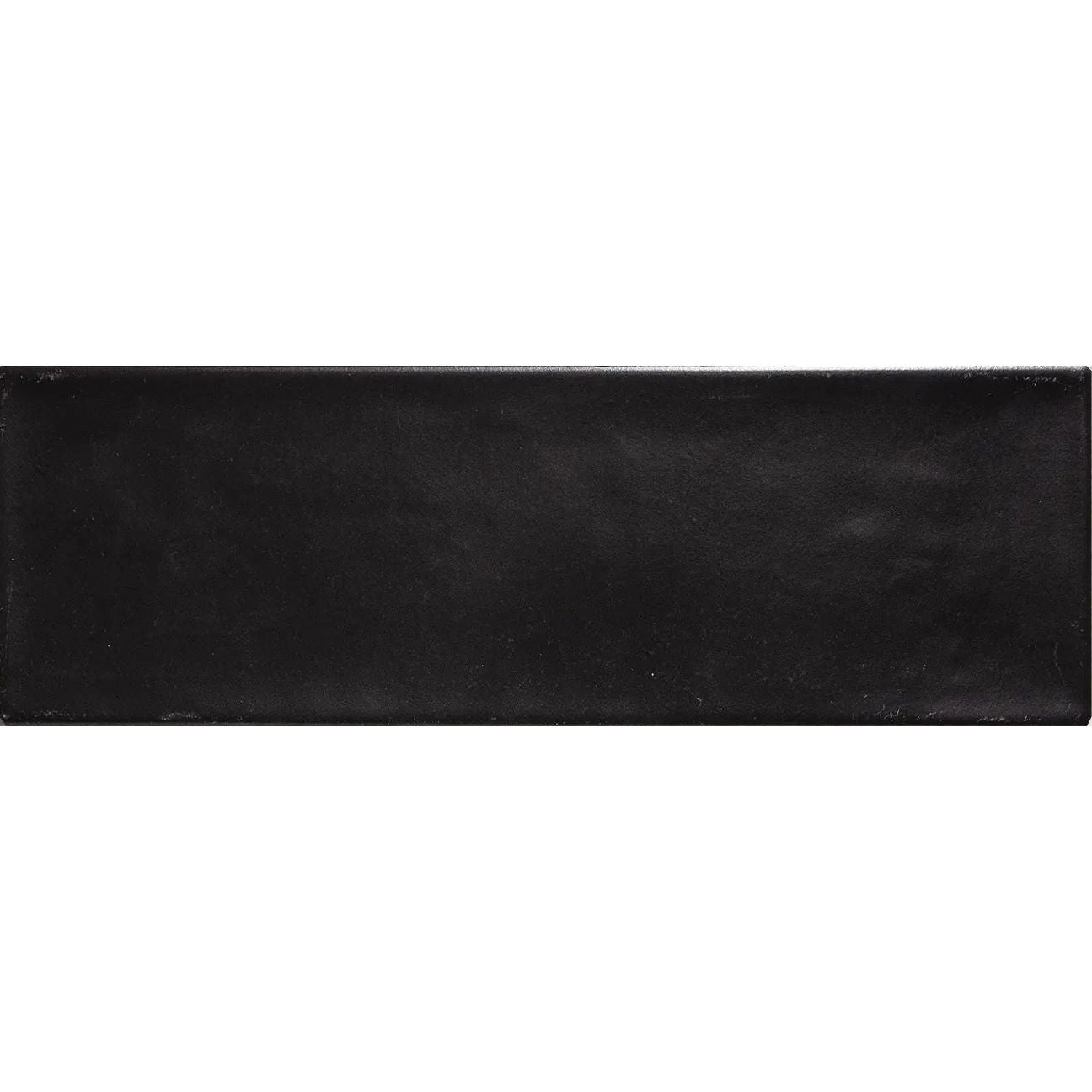 Aria Black Matt 10 x 30cm glazed ceramic metro tile face