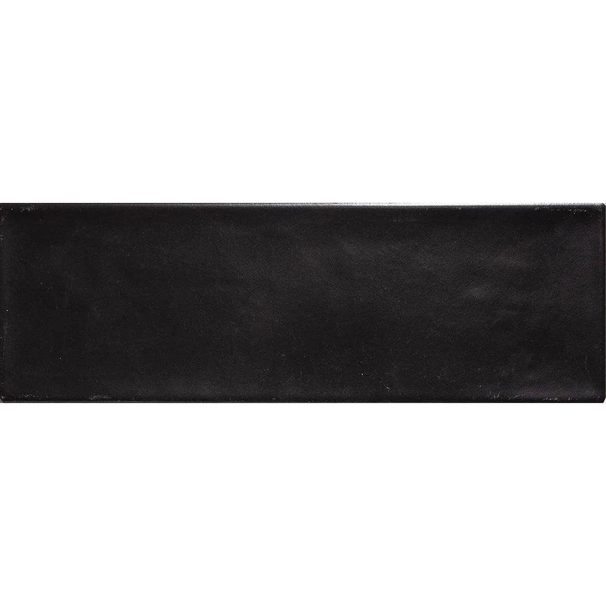 Aria Black Matt 10 x 30cm glazed ceramic metro tile face