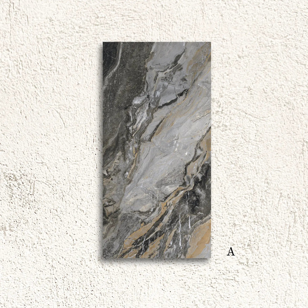 Reflect Nero Décor A Polished 60 x 120cm porcelain marble effect tile face