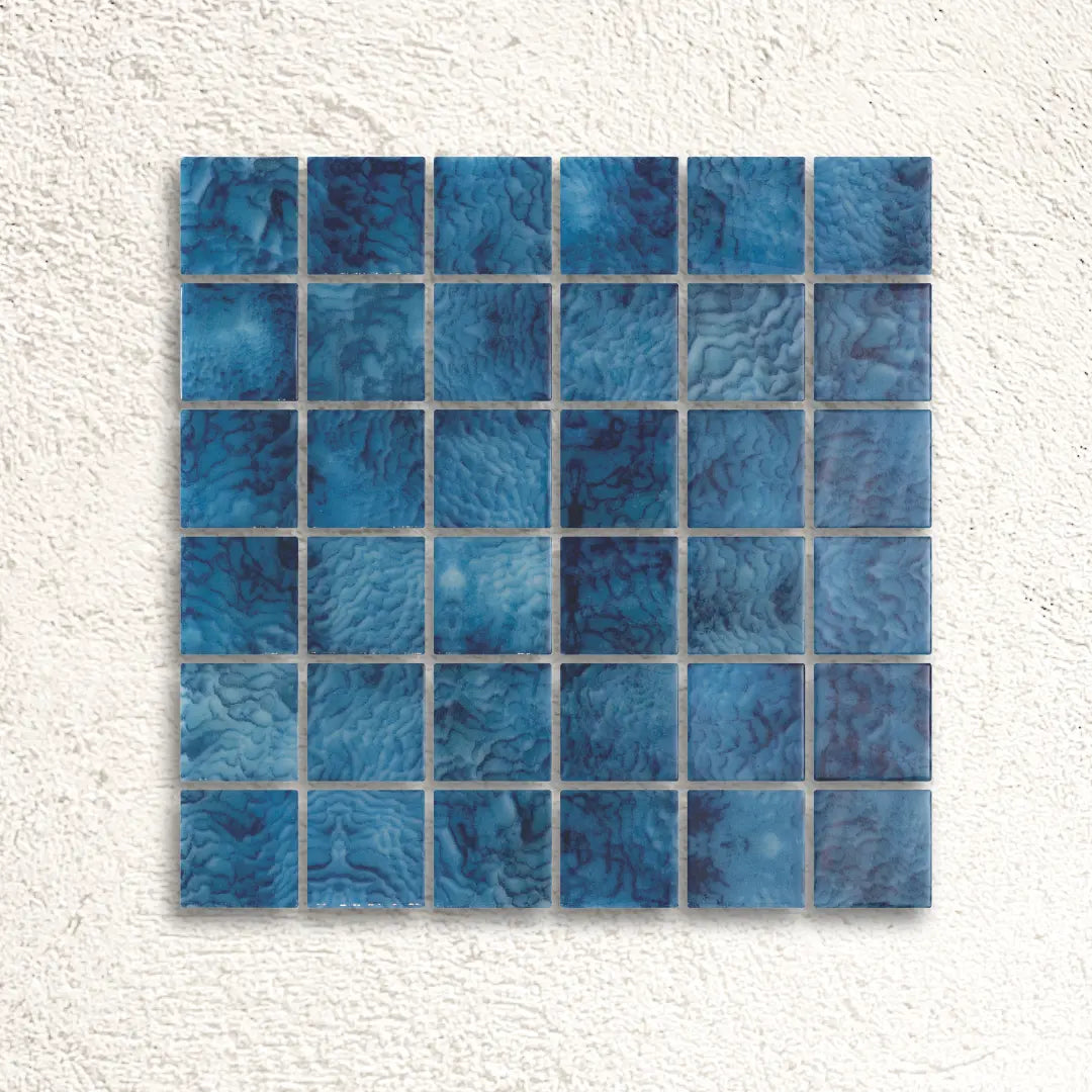 Maldives Penta Arrecife Blue 31.1 x 31.1cm glass mosaic tile face