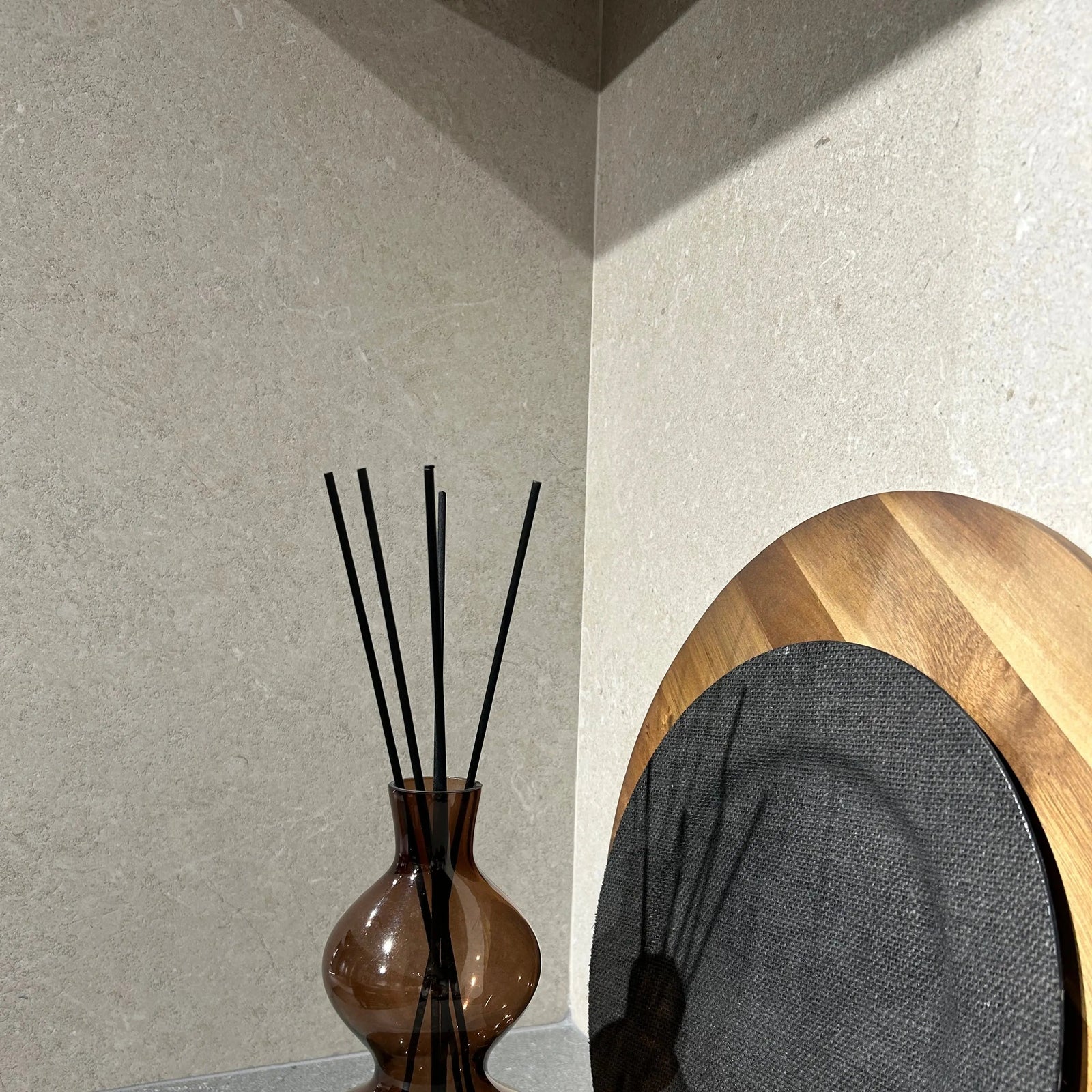 Osso Greige 60 x 120cm Porcelain Tile in a bathroom setting