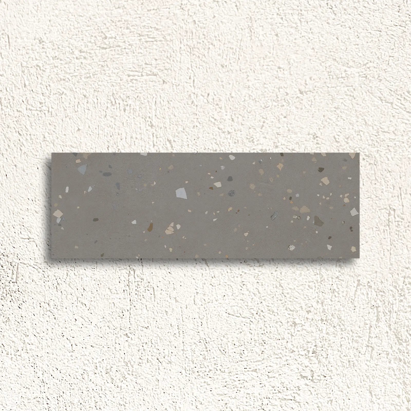Happy Joy Grey 33 x 100cm ceramic terrazzo tile face