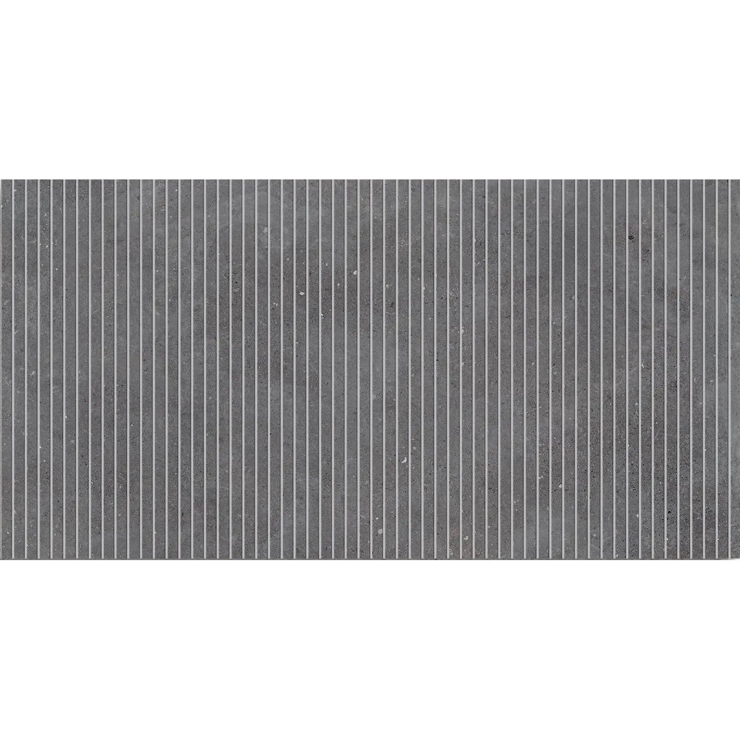 Mixtone Dark Décor 60 x 120cm porcelain stone effect fluted tile face