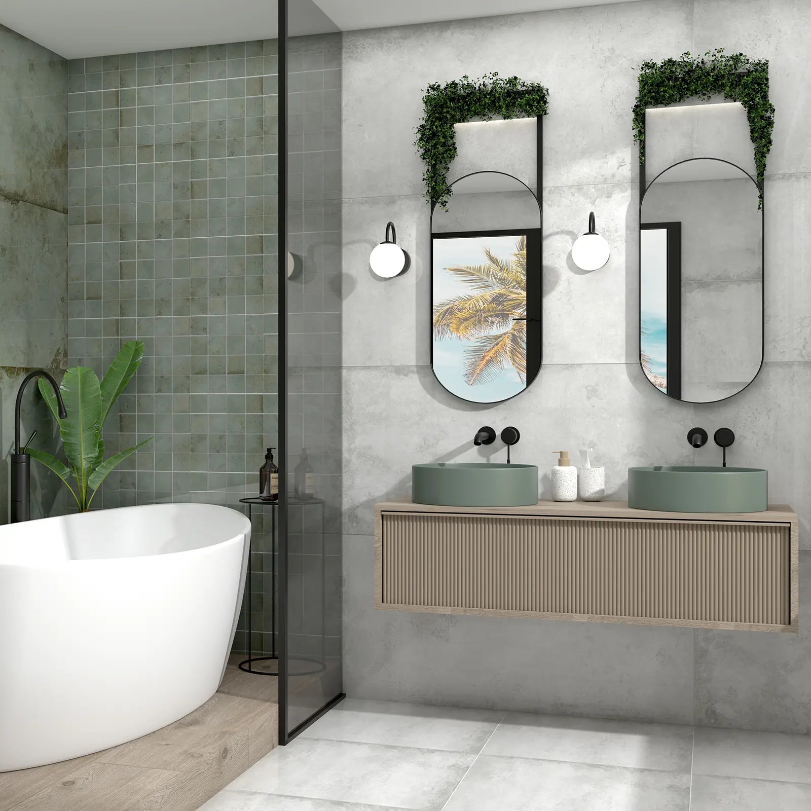 Alloy Pearl Matt 60x60cm pale metal effect porcelain tiles in a room setting
