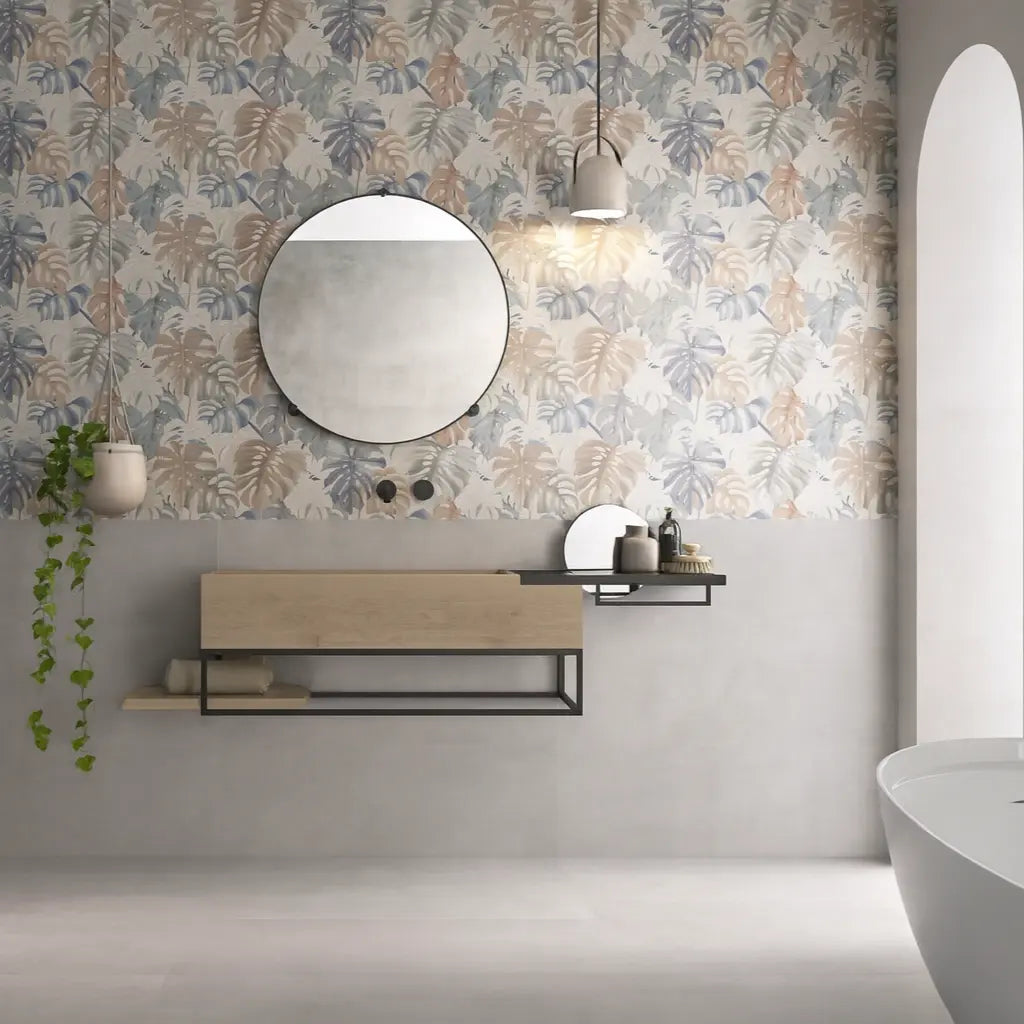 Eleganza Perla 33.3 x 100cm glazed ceramic matt tile room setting