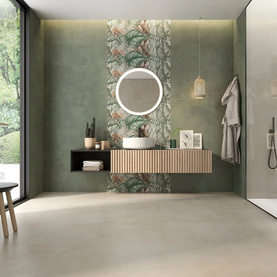 Eleganza Saggio 33.3 x 100cm glazed ceramic matt tile room setting