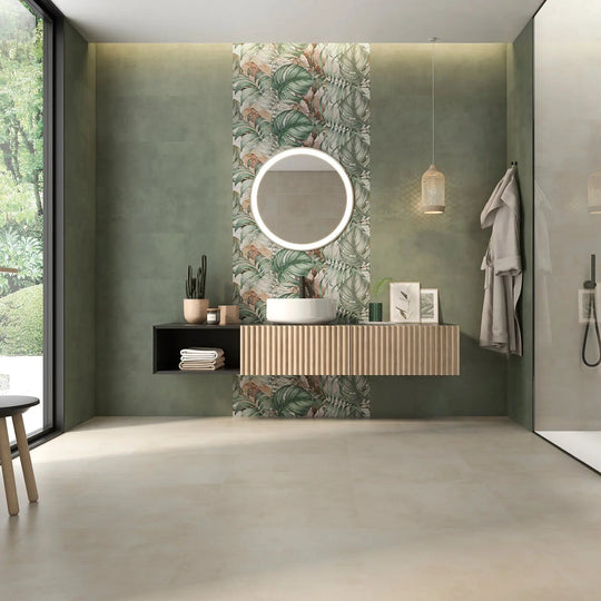 Eleganza Saggio 33.3 x 100cm glazed ceramic matt tile room setting