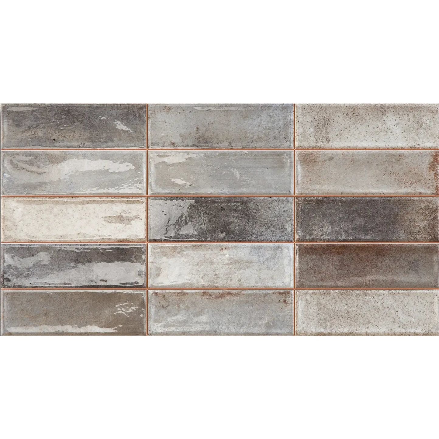 ArtSquare Greige 31.6 x 60cm ceramic gloss metro tile face