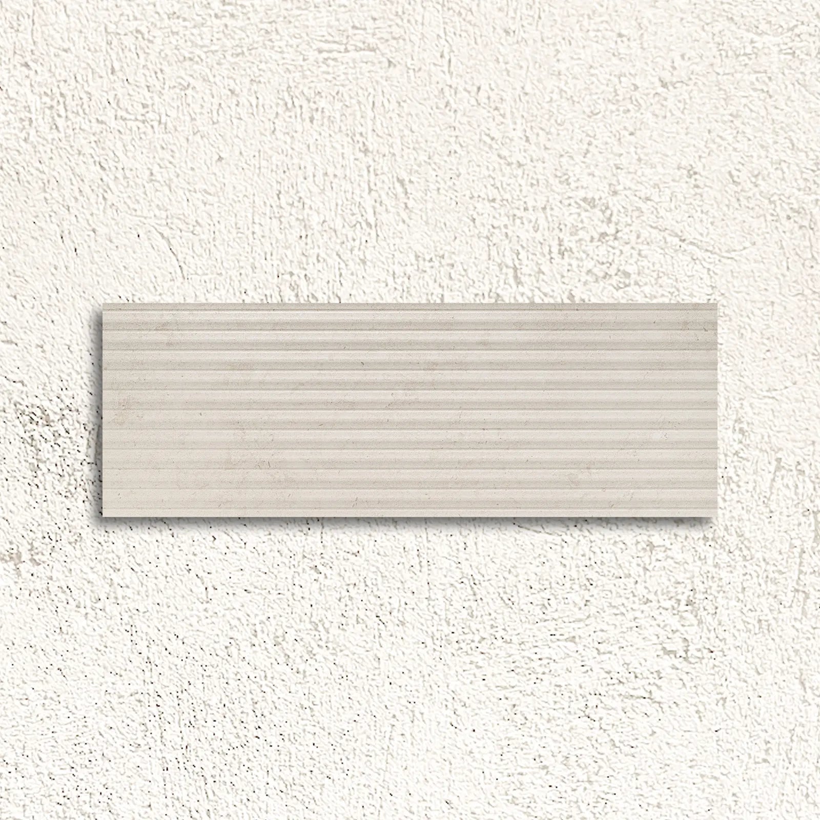 Serene Marfil Décor 30 x 90cm glazed ceramic fluted stone effect feature tile face