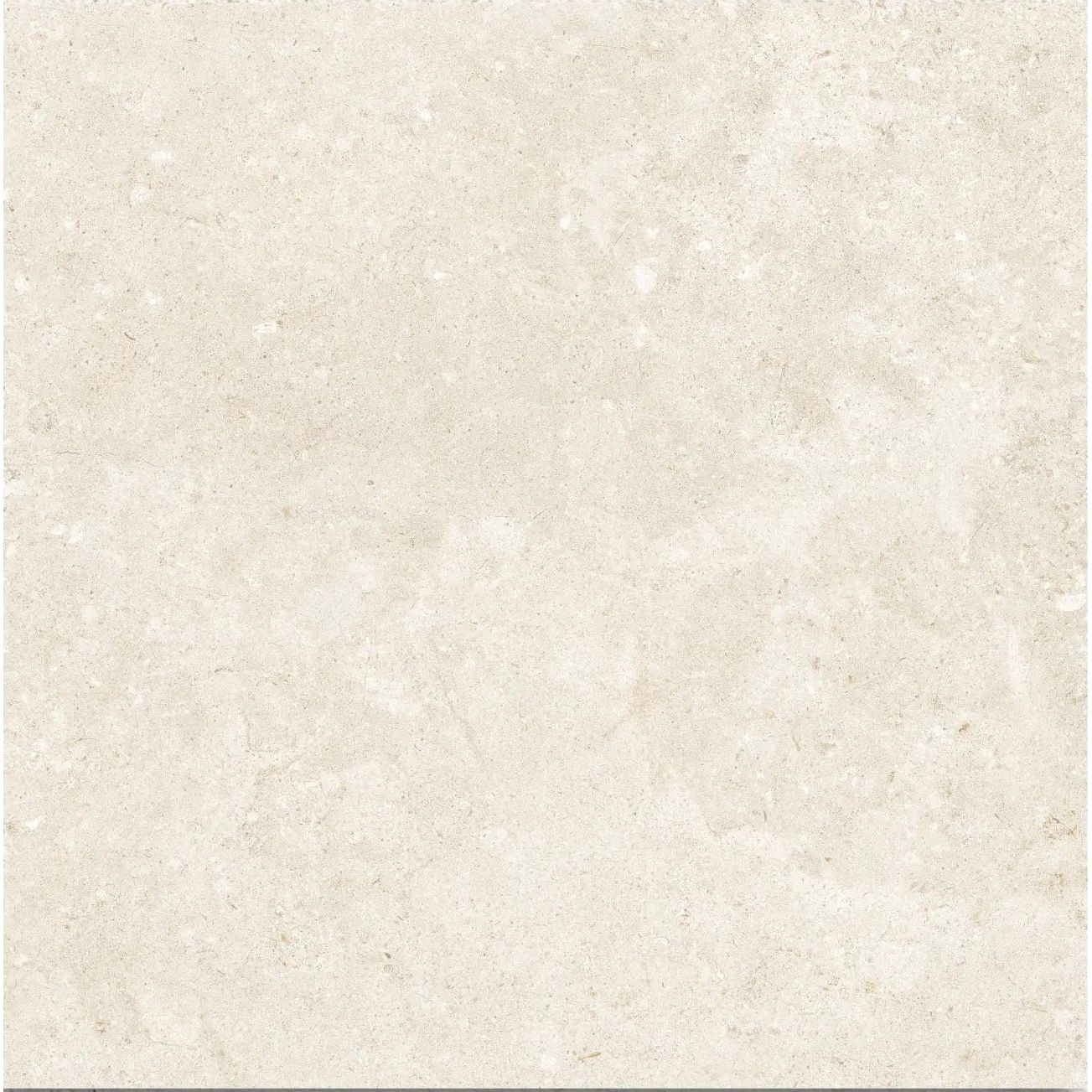 Elva Ivory matt porcelain stone-effect tile 100 x 100cm face detail