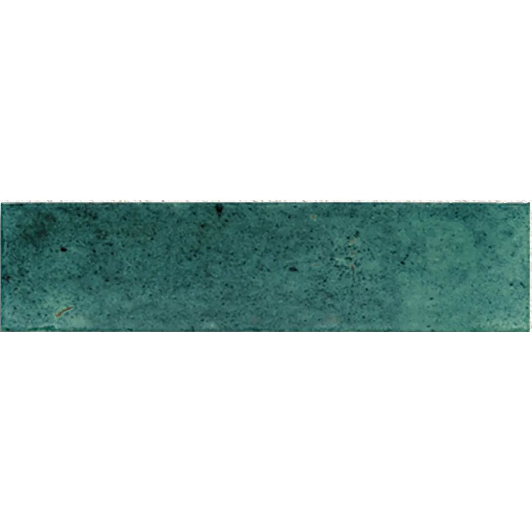 Bali Green Olive 7.5 x 30cm glazed ceramic zellige tile face