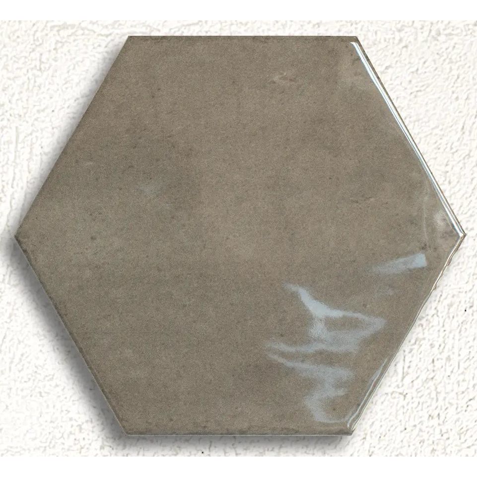 Bali Grey Hexagon 15 x 17.3cm glazed ceramic hexagon tile face