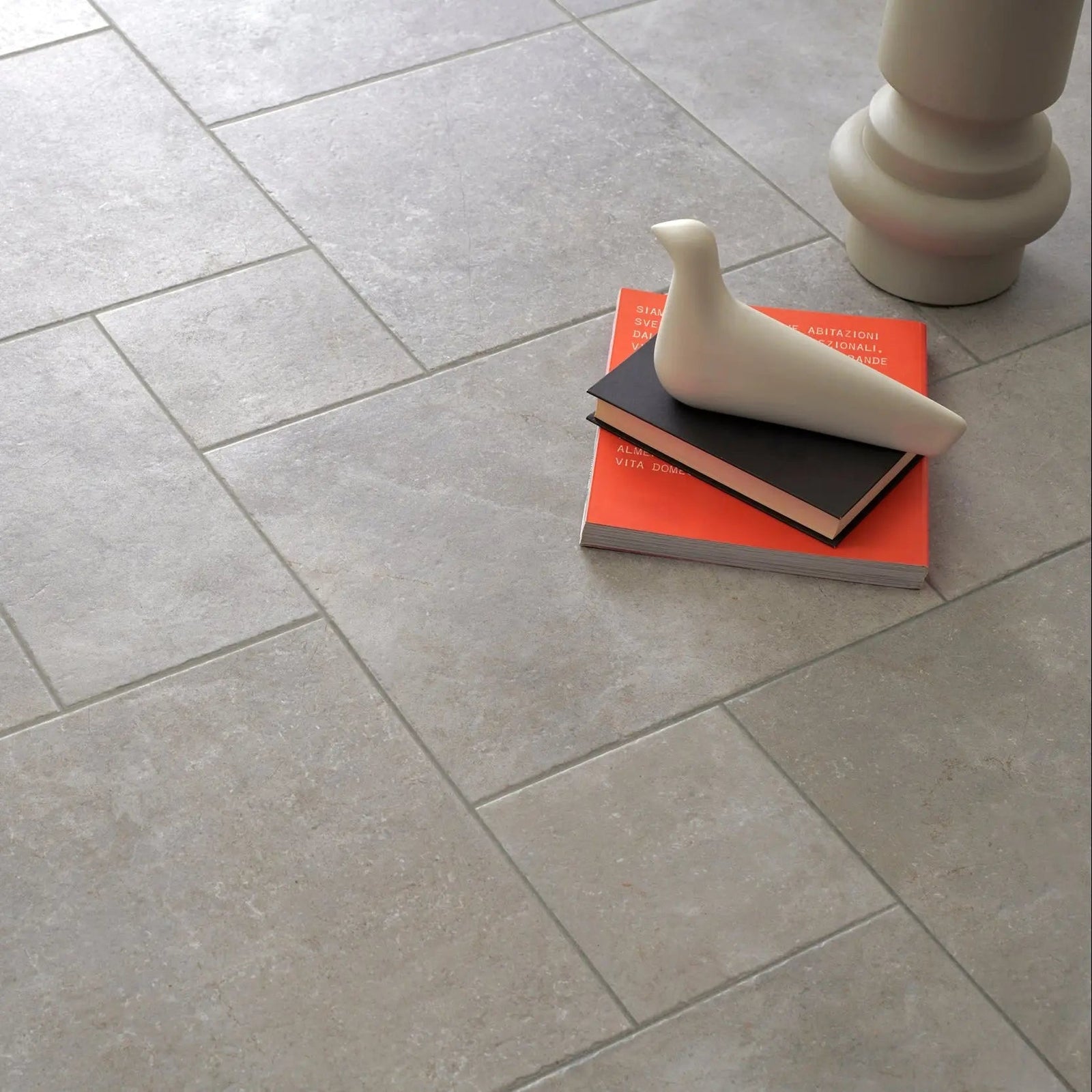Pietro Mist Multi Size Porcelain Tile in a bathroom setting
