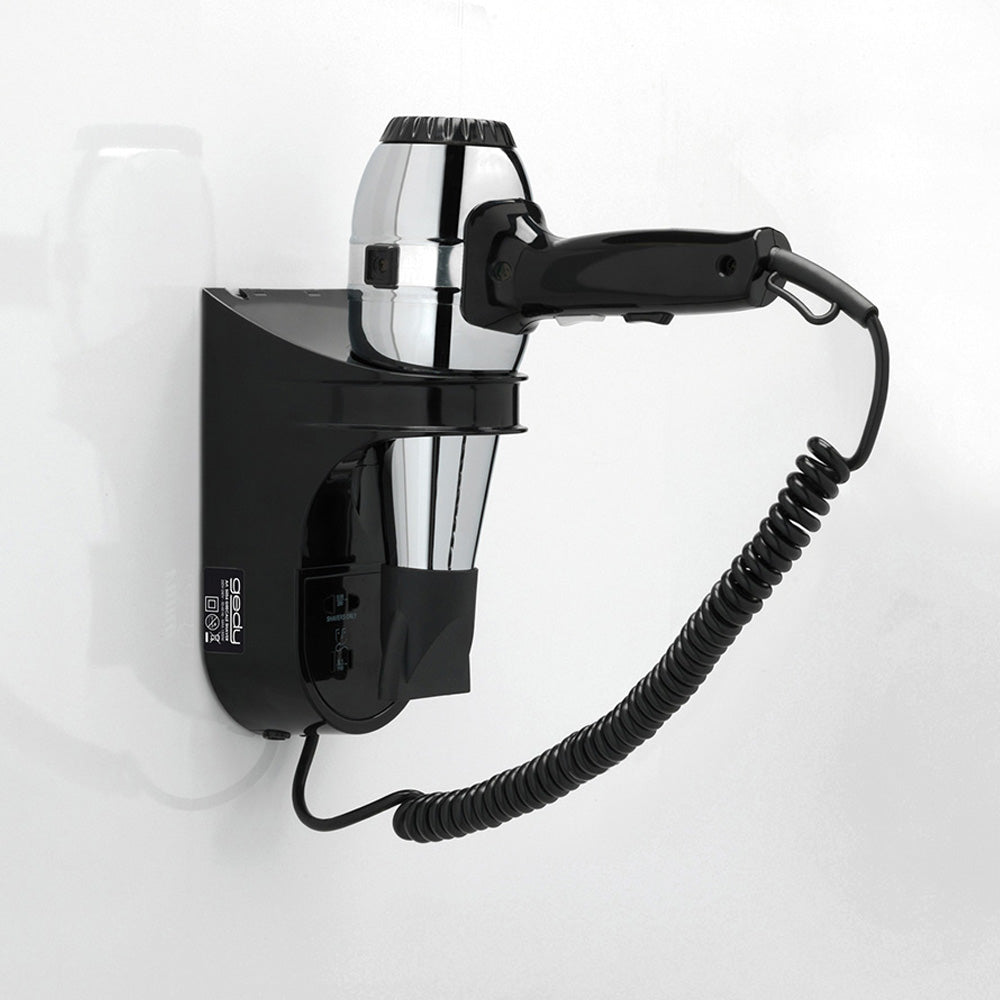 Grecale Hair Dryer with Shaver Socket in Black/Chrome - Origins Living