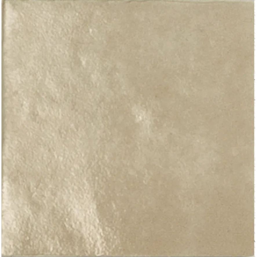 Taza Oat beige glazed ceramic zellige-style wall tile, 10 x 10cm, tile face
