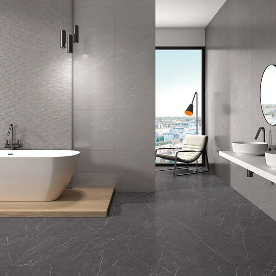 Muse Grey 30 x 60cm Ceramic Tile - alternate view