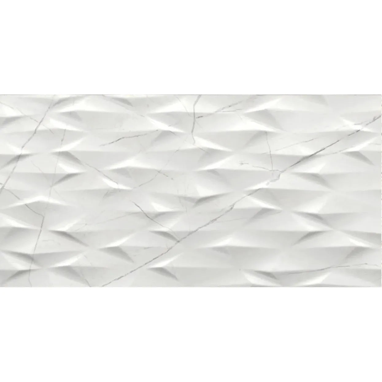 Muse White Prisma Decor 30 x 60cm ceramic marble effect tile face