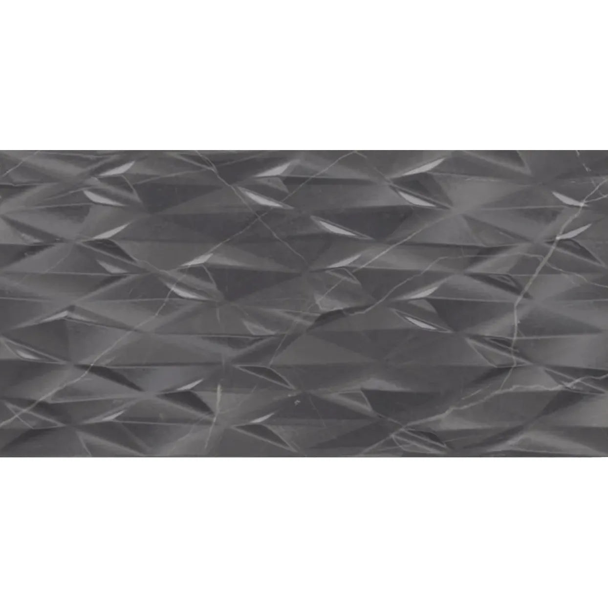 Muse Coal Prisma Decor 30 x 60cm ceramic marble effect tile face