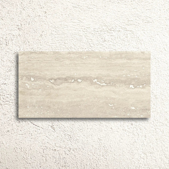 Pure Travertine Beige Matt 30 x 60cm glazed ceramic stone effect tile face