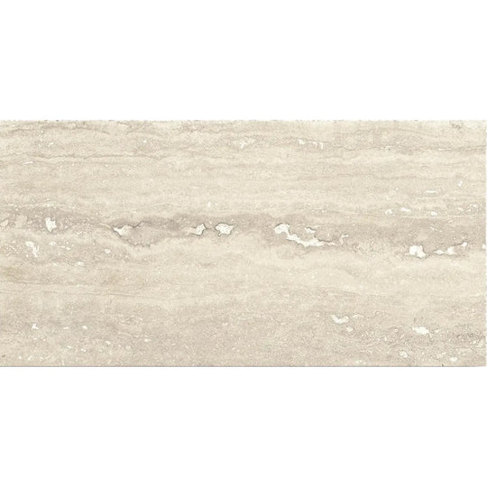 Pure Travertine Beige Matt 30 x 60cm Travertine-Effect Ceramic Wall Tile - alternate view