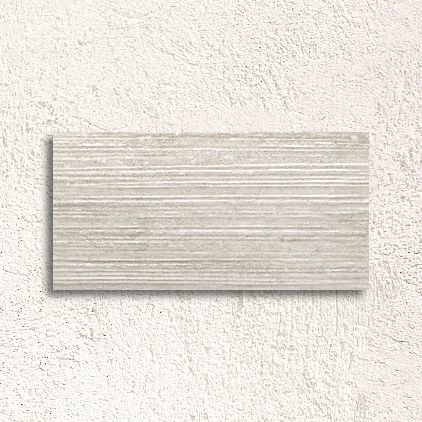Pure Travertine Groove Grey Matt 30 x 60cm glazed ceramic stone effect tile face