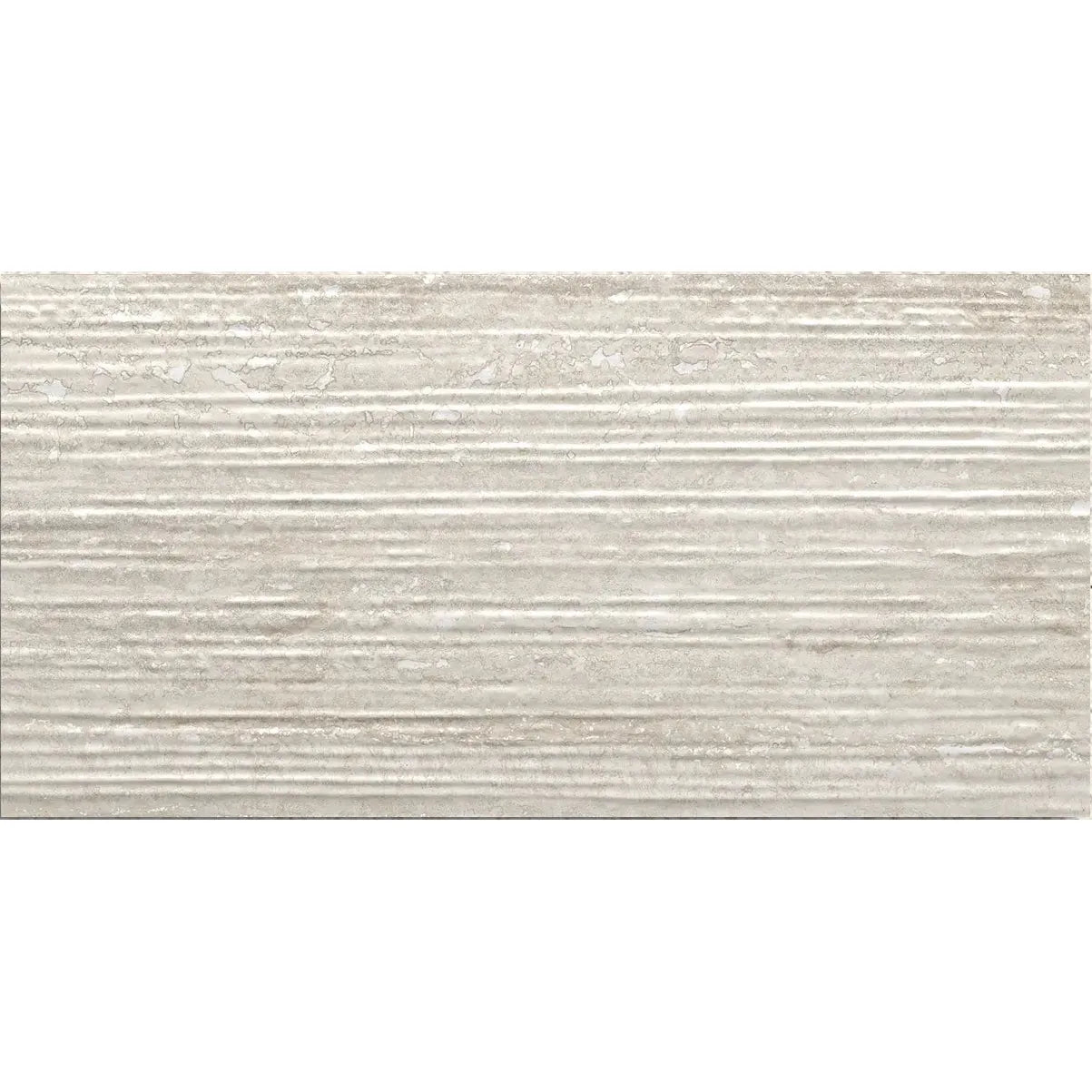 Pure Travertine Groove Grey Matt 30 x 60cm glazed ceramic stone effect tile face
