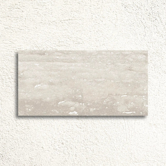 Pure Travertine Grey Gloss 30 x 60cm Travertine-Effect Ceramic Wall Tile - alternate view