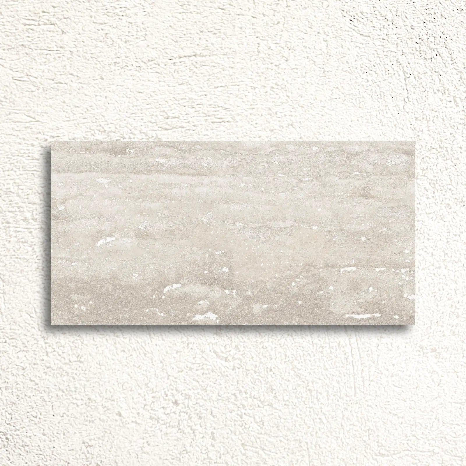 Pure Travertine Grey Gloss 30 x 60cm glazed ceramic stone effect tile face