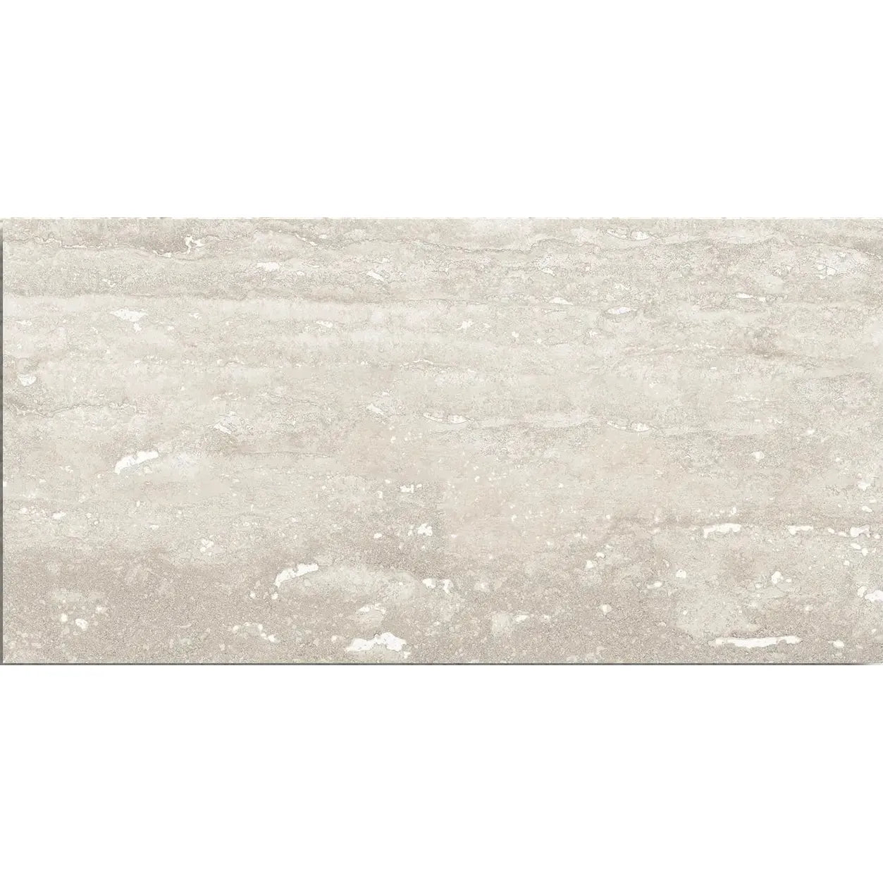 Pure Travertine Grey Gloss 30 x 60cm glazed ceramic stone effect tile face