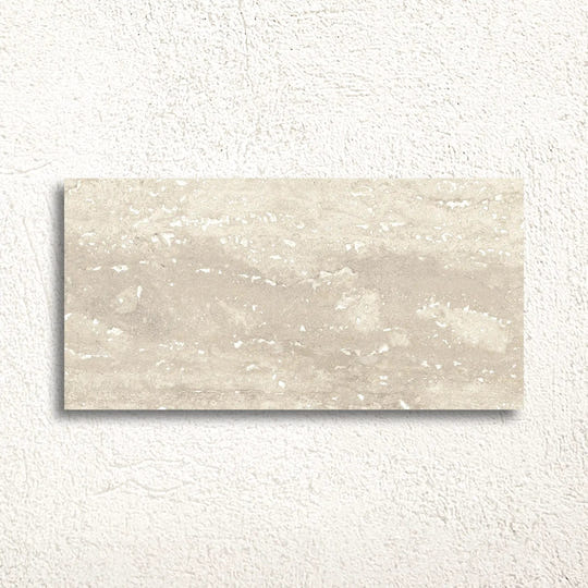 Pure Travertine Beige Natural Porcelain 30 x 60cm glazed porcelain stone effect tile face