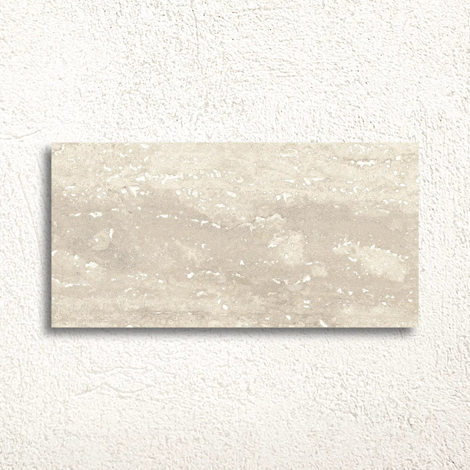 Pure Travertine Beige Natural Porcelain 30 x 60cm glazed porcelain stone effect tile face