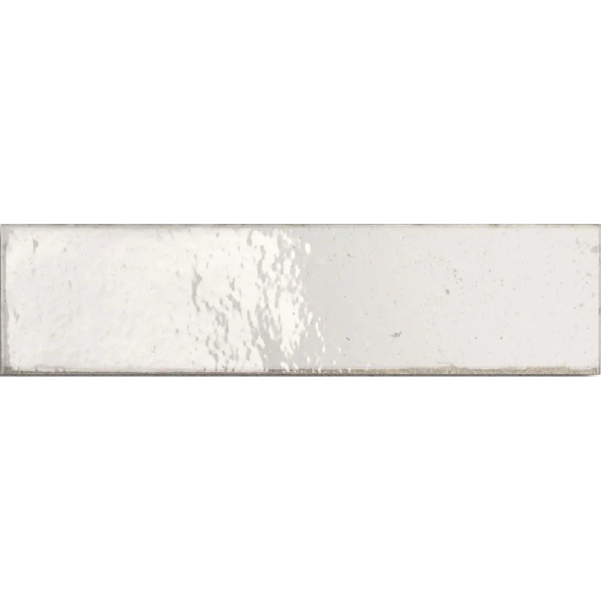 Lisbon Warm White Shine gloss ceramic zellige-style brick wall tile 5.6 x 26.7cm