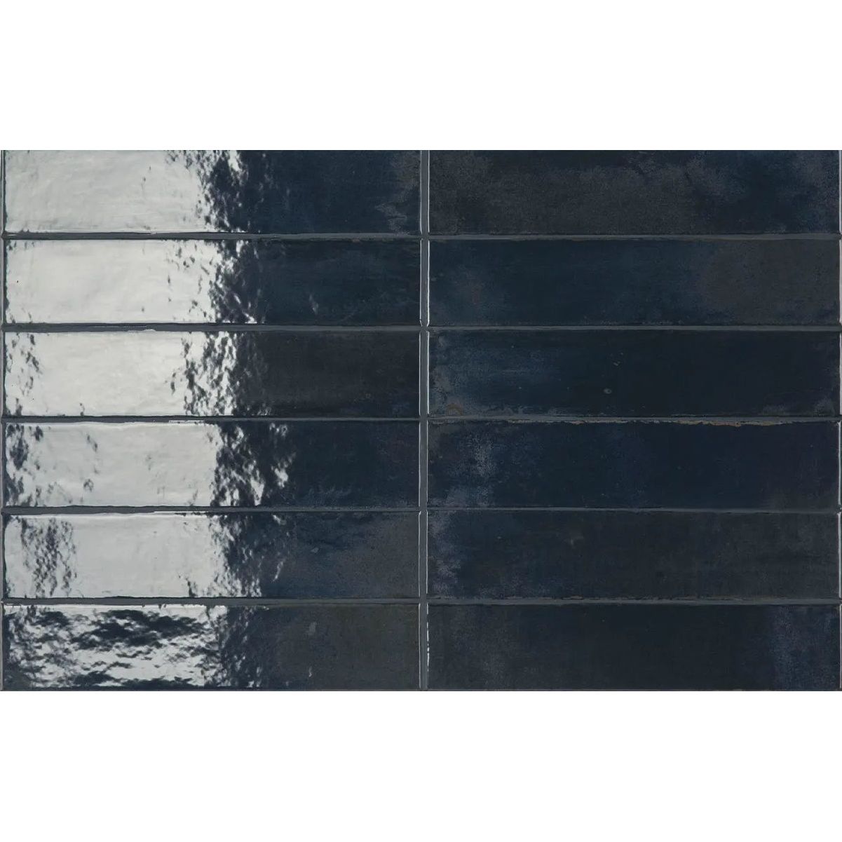 Lisbon Blue Cobalt Shine single gloss ceramic tile face detail