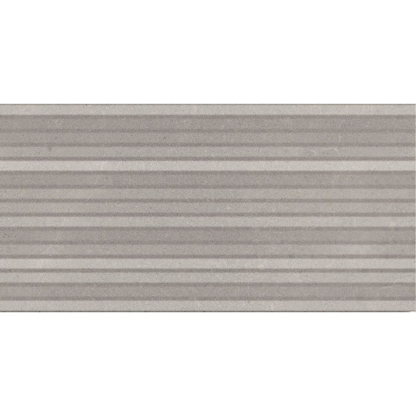 Athens Light Grey Struktura Décor 29.8 x 59.8cm glazed ceramic stone effect textured tile face