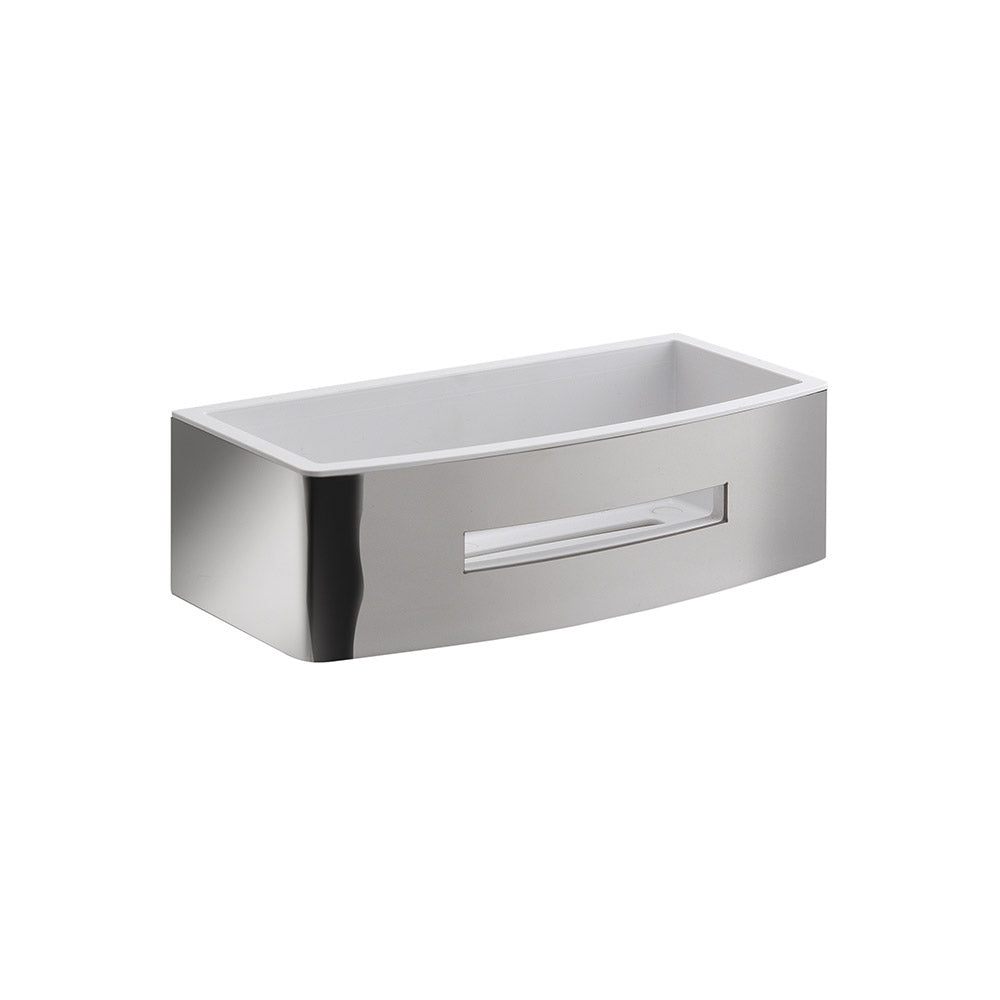 Poseidon Rectangular Basket in Chrome/White - Origins Living