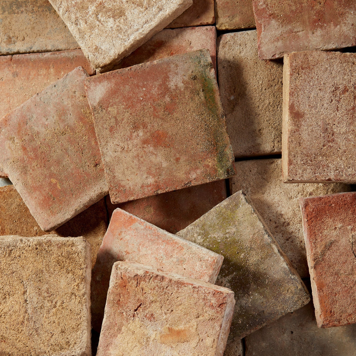 Antique Burgundy Terracotta Reclaimed Tile 15x15cm - Handmade