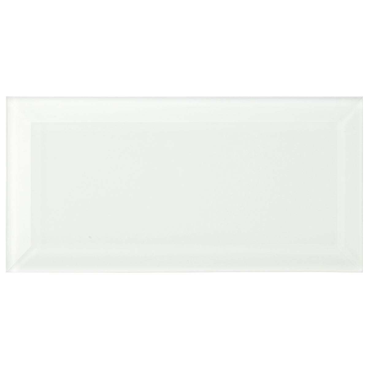 Arctic Clear Bevel Glass 20 x 10cm Wall Tile - Gloss - Neutral
