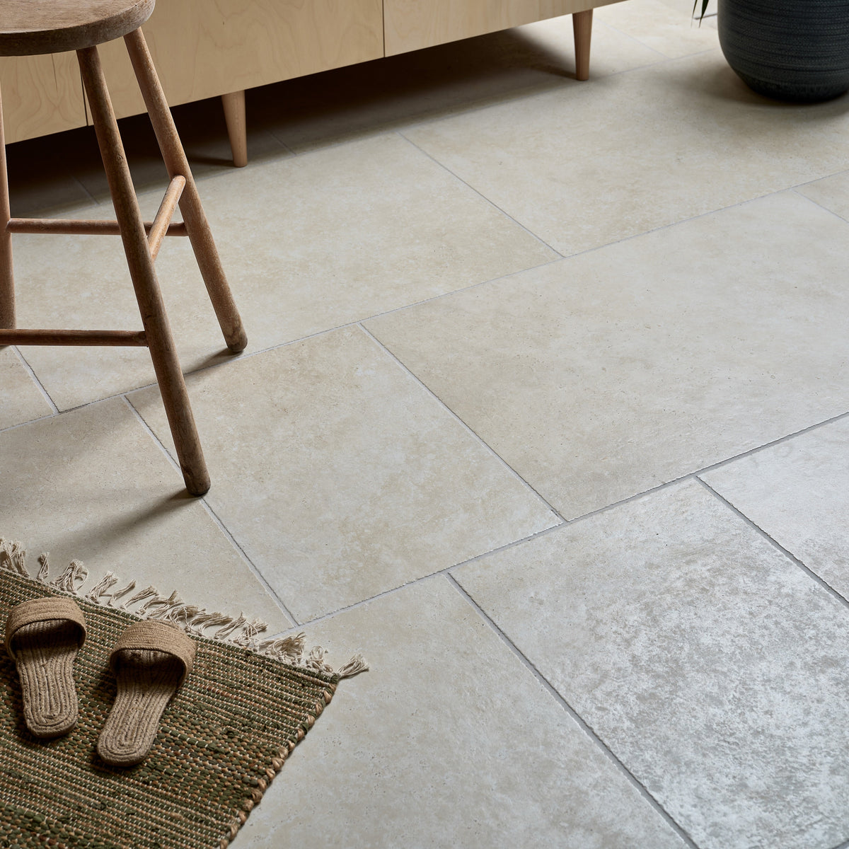 Ascoli Porcelain Avorio 40 x 40cm Wall & Floor Tile in a bathroom setting