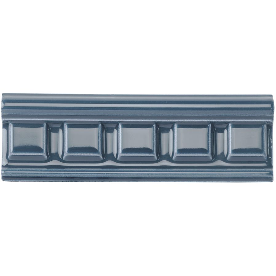 Ascot Blue Dentil Moulding Ceramic Wall Tile 152x50mm - Gloss