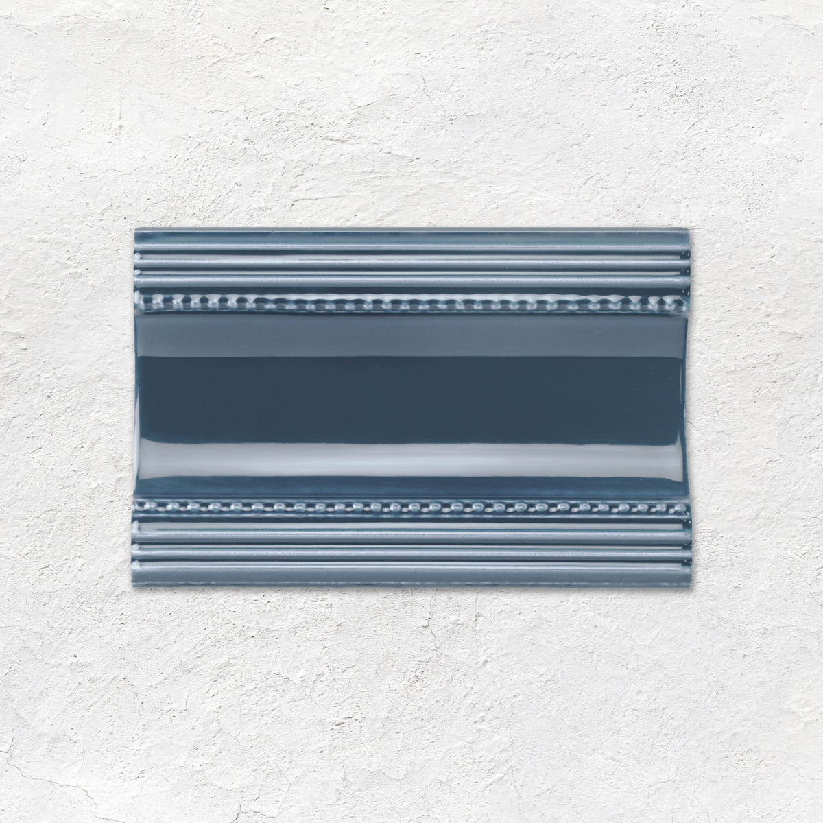 Ascot Blue Plain Cornice Ceramic Wall Tile 152x75mm - Gloss