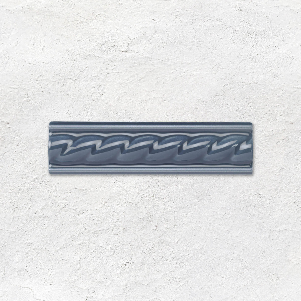 Ascot Blue Rope Moulding Ceramic Wall Tile 152x40mm - Gloss