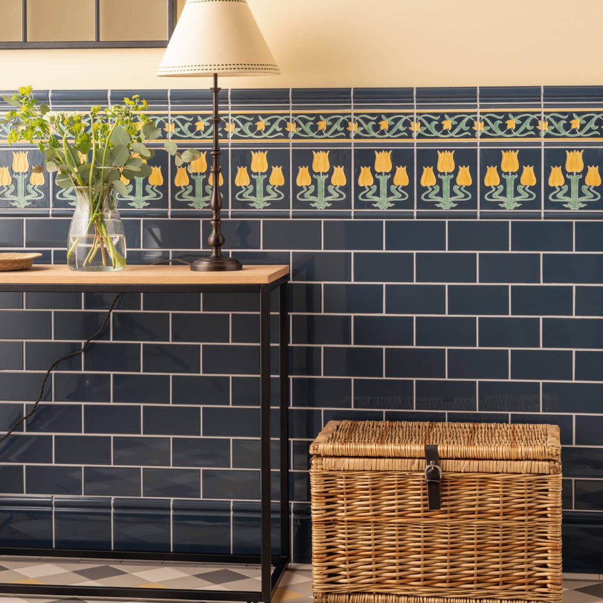 Ascot Blue Skirting Tile 152x152mm - Ceramic - Gloss