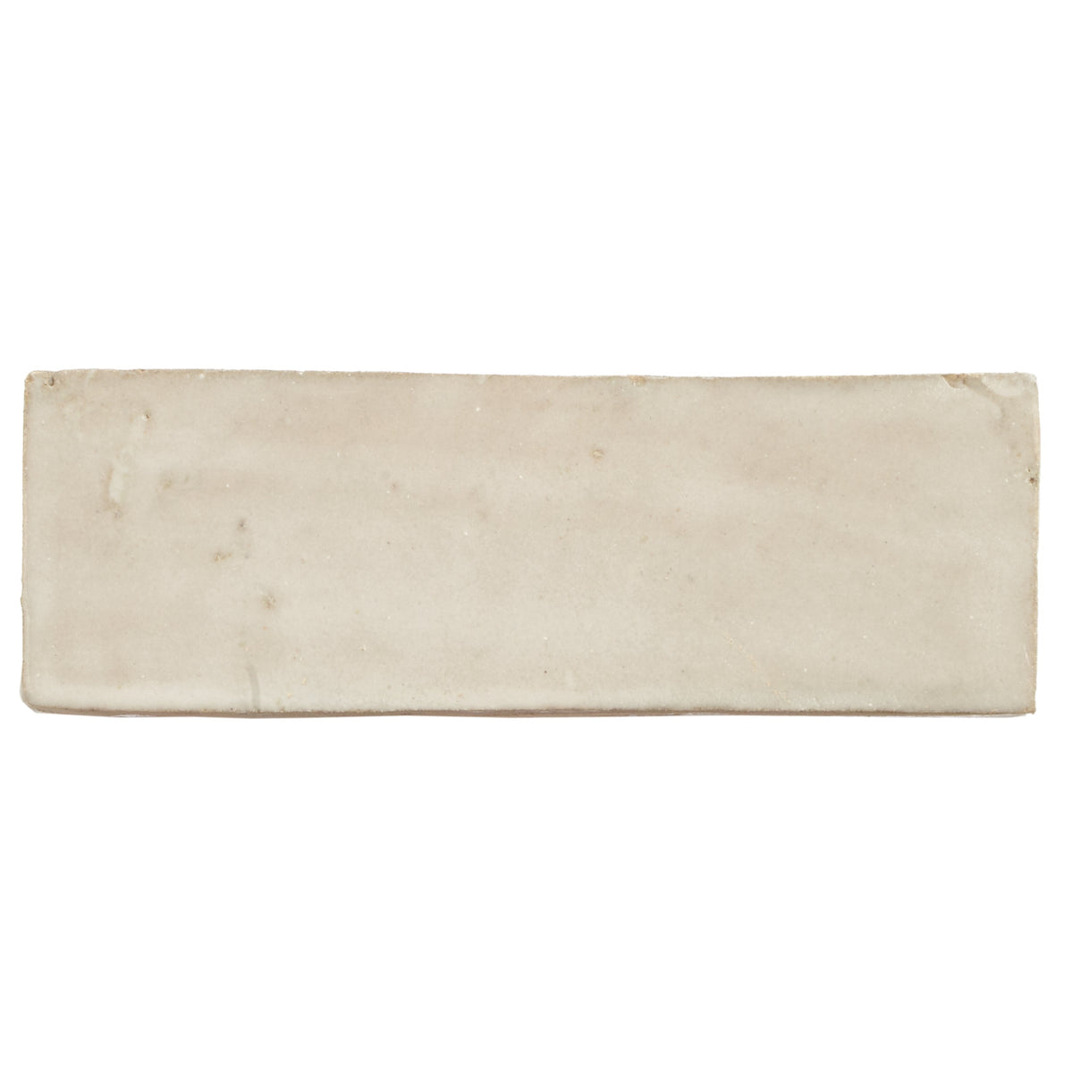 Beige rectangular ceramic medina cloudy white rectangle handmade moroccan zellige tile with subtle marbled texture and uneven edges