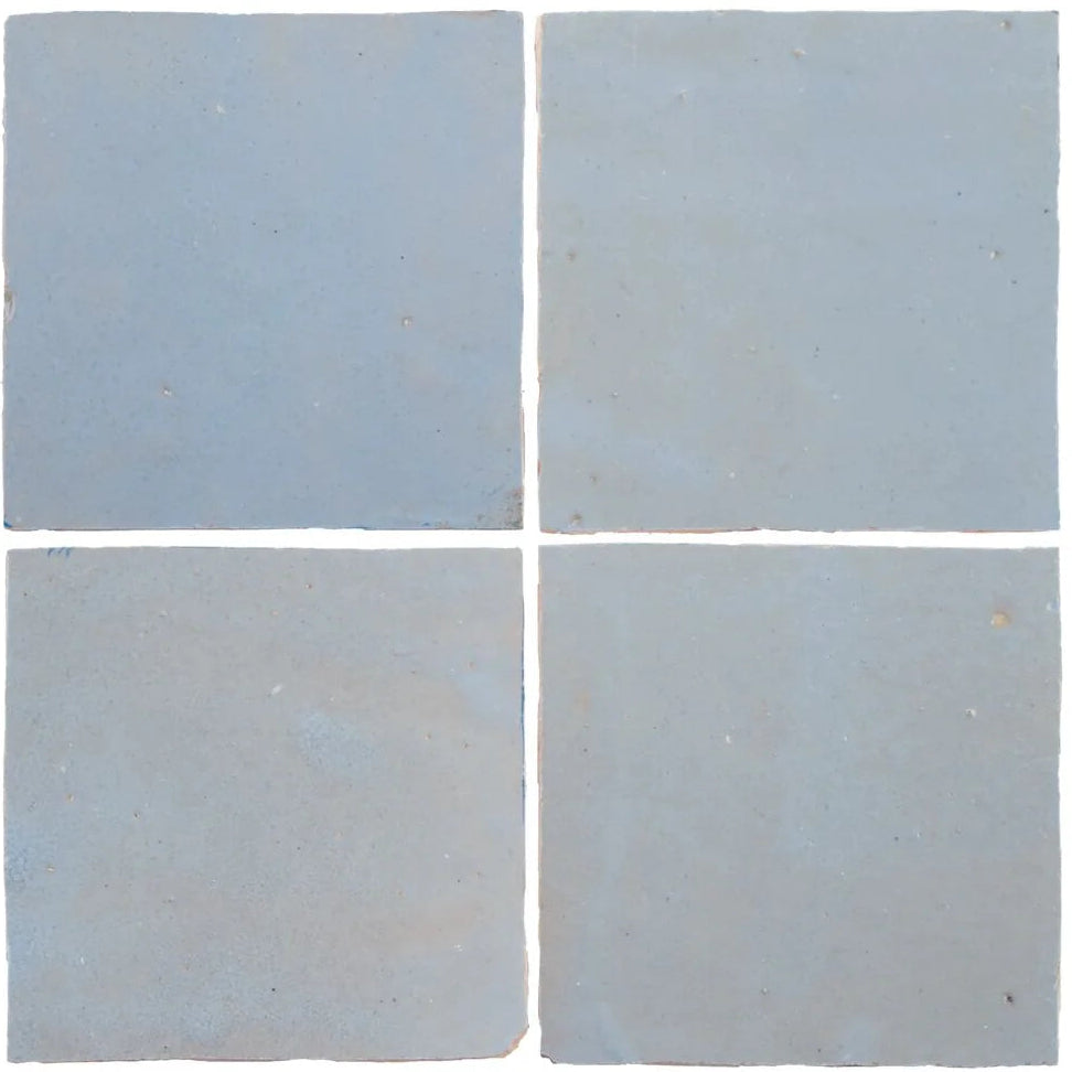 Medina Cornflower Blue Square Handmade Moroccan Zellige Tile