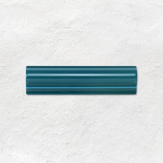 Baroque Blue Albert Moulding Ceramic Wall Tile 152x40mm - Gloss