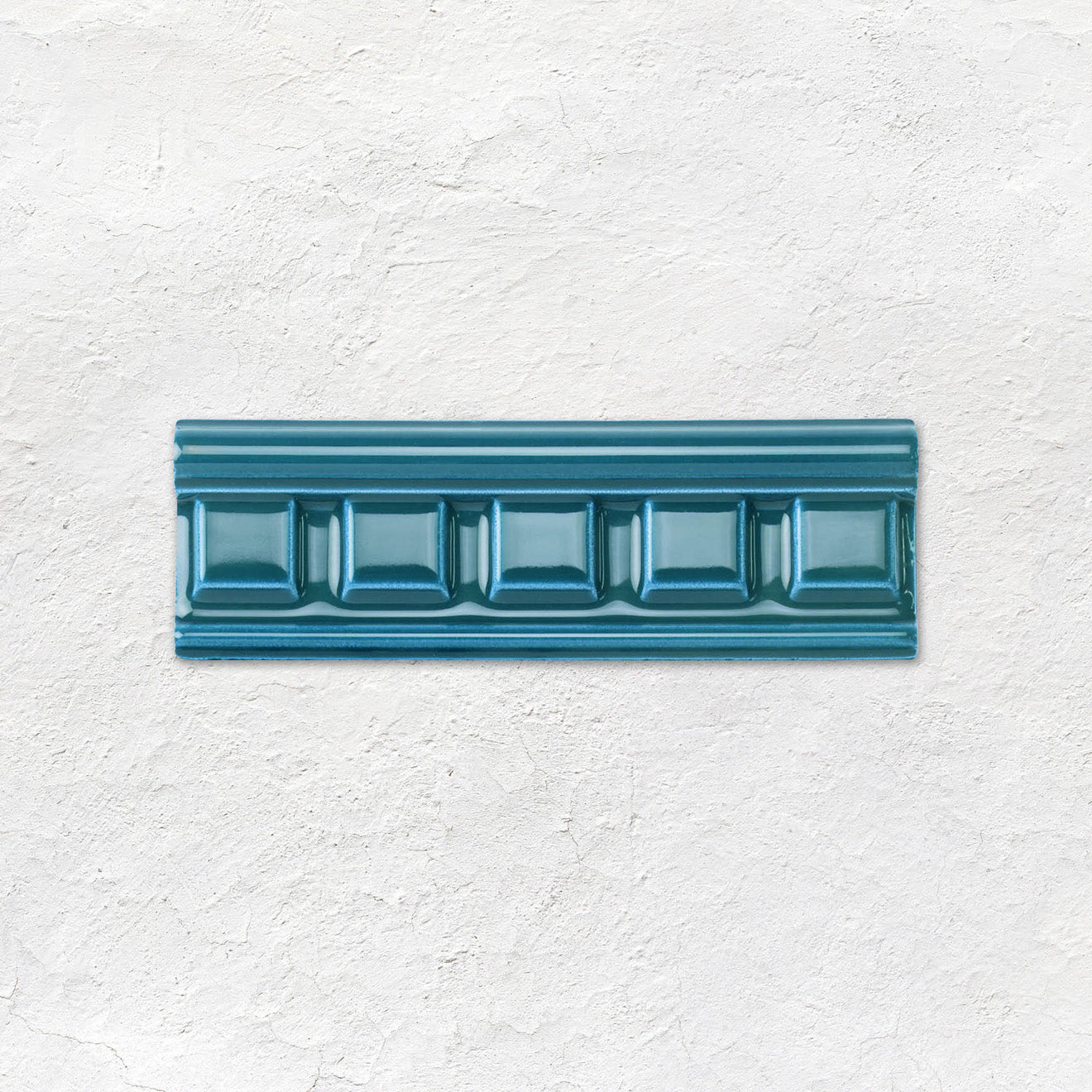 Baroque Blue Dentil Moulding Ceramic Wall Tile 152x50mm