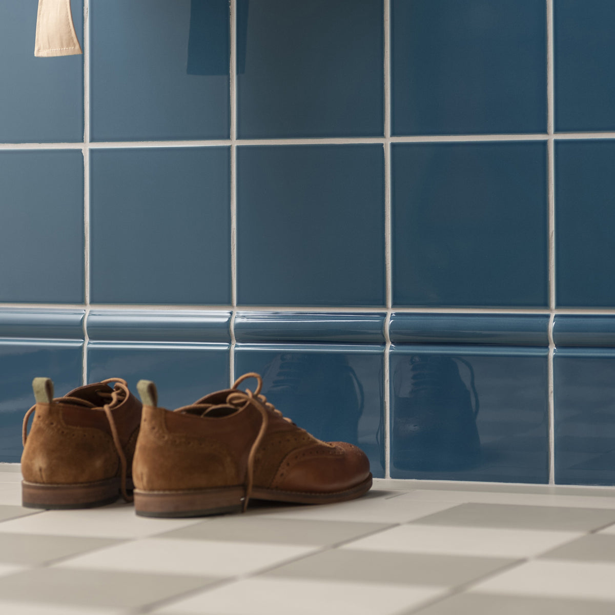 Baroque Blue Skirting Tile 152x152mm - Ceramic - Gloss