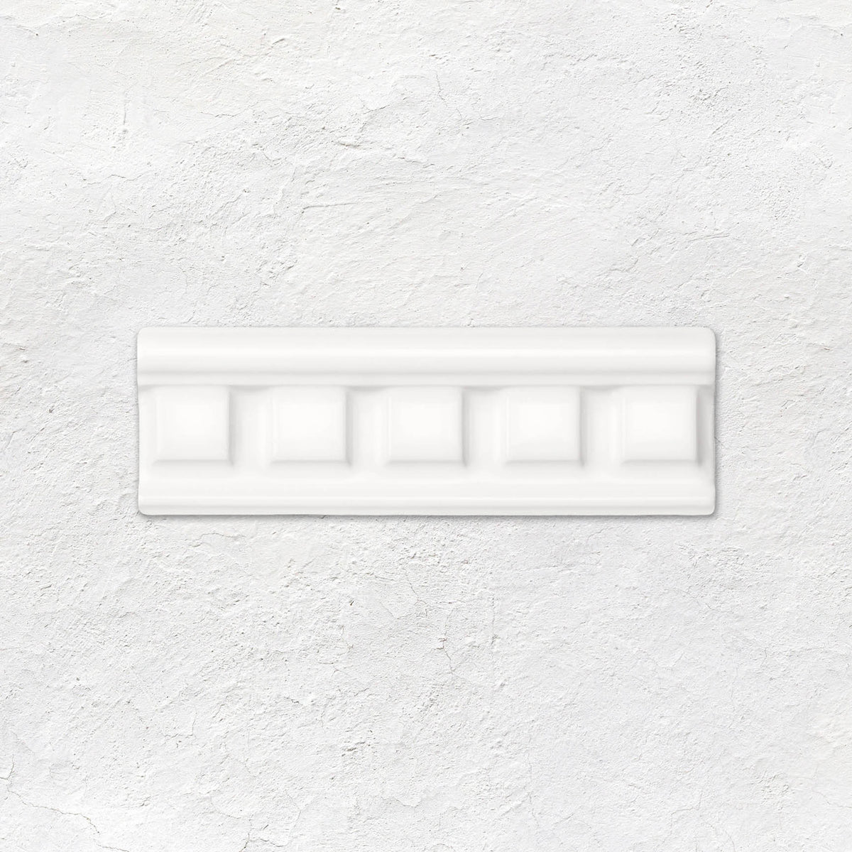 Brilliant White Dentil Moulding Ceramic Wall Tile 152x50mm